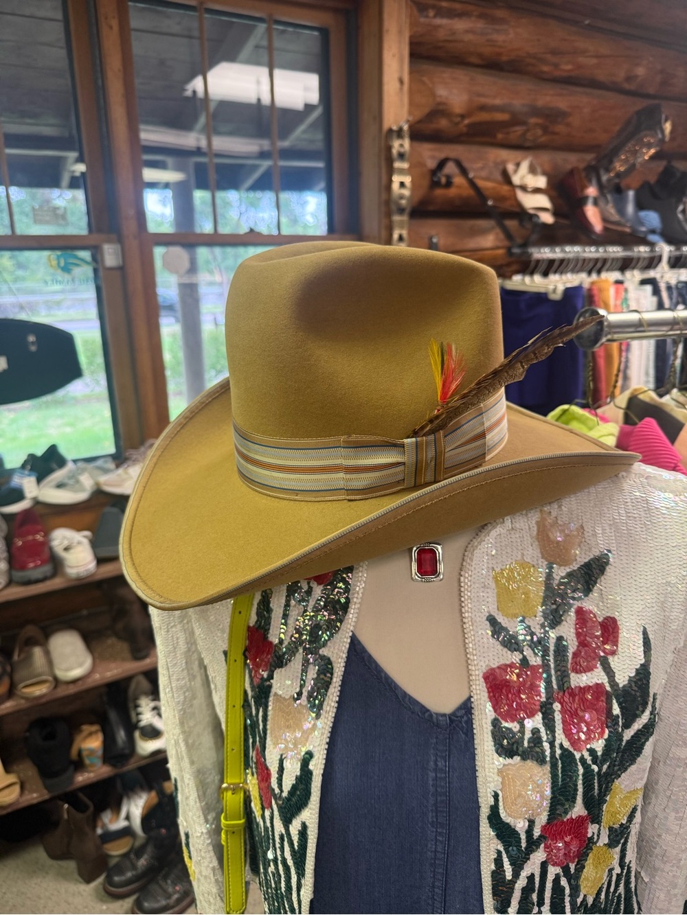 🤠Gorgeous Vintage 1970s Mustard/butterscotch Felt Western Resistol Hat 7 1/4